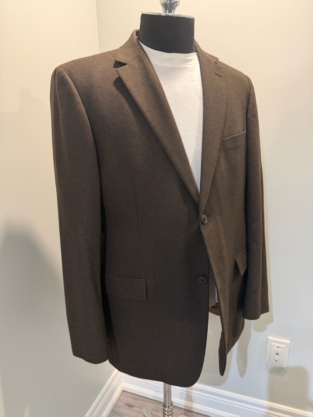 Hugo Boss Olive Brown Wool-Blend Blazer
